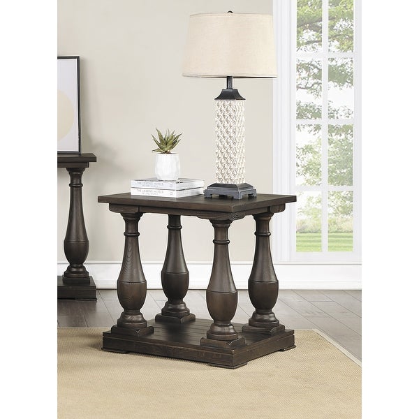 Kelley Coffee Rectangular Top End Table with Turned Legs