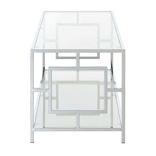 Town Square Glass and Chrome Coffee Table with Shelf