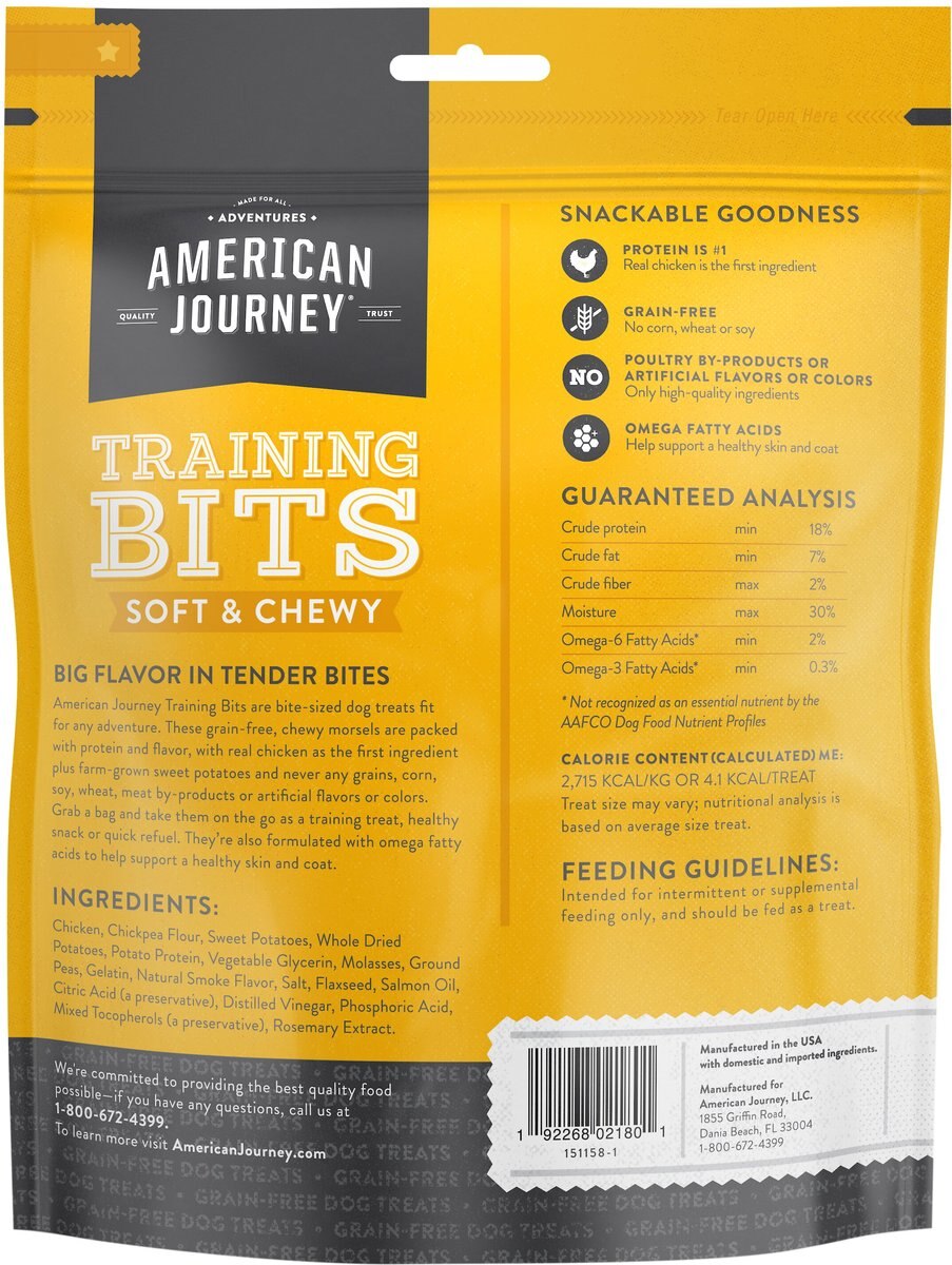 American Journey Chicken Recipe Grain-Free Soft and Chewy Training Bits Dog Treats