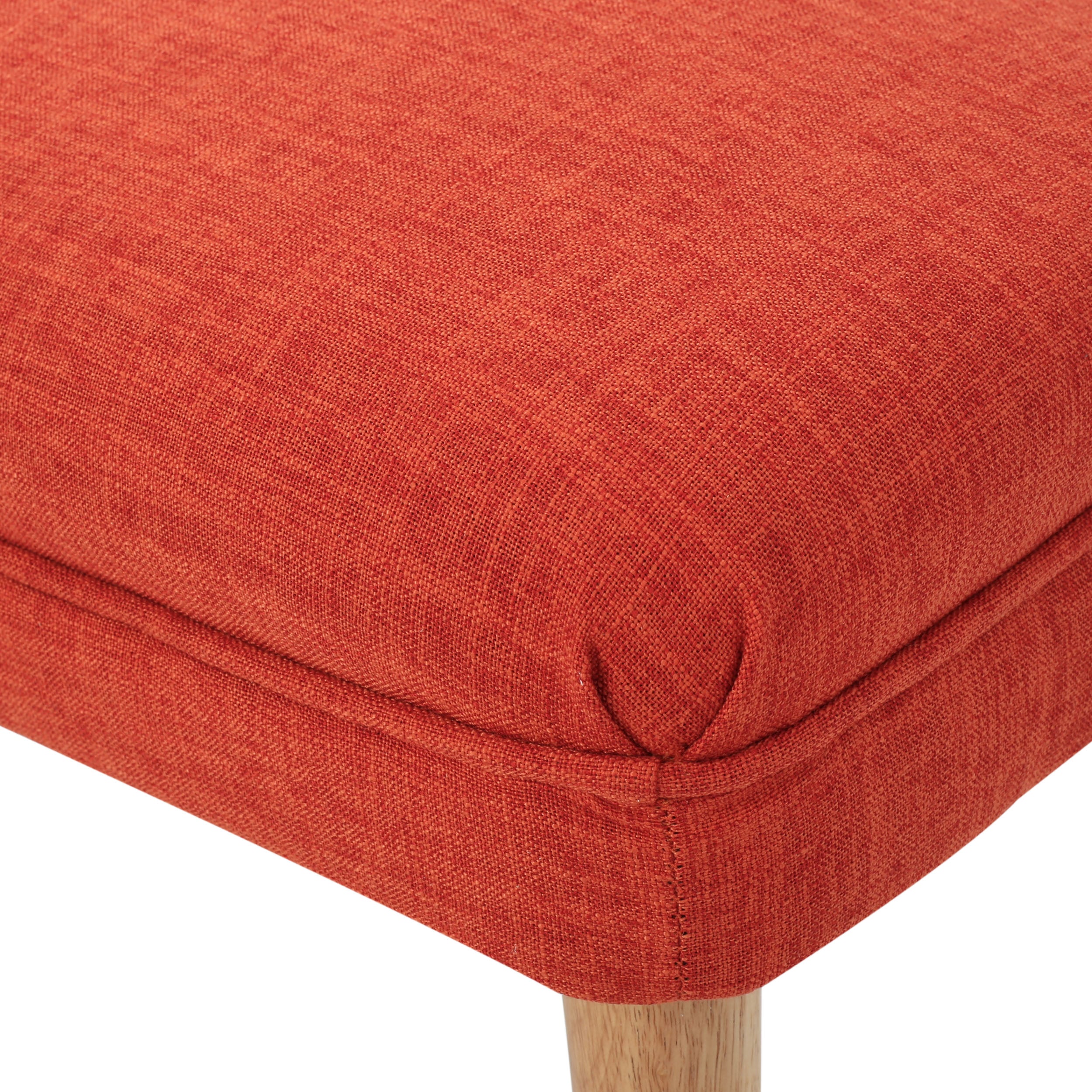 Dumont Mid Century Modern Fabric Ottoman Bench