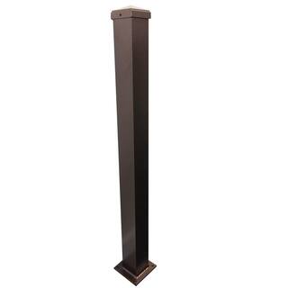 EZ Handrail 3 in. x 3 in. x 44 in. Copper Vein Aluminum Post with Welded Base EZPCCV-W