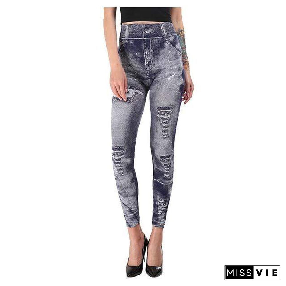 Women's Jeans Bottom Pants Coloured Hip-up Super Bomb Slim Nine-minute Pants  Jegging Jeans  Slim Fashion Jeggings Leggings