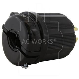 AC WORKS NEMA 3-Phase 20 Amp 250-Volt 4-Prong Locking Male Plug With UL C-UL Approval ASL1520P-BK