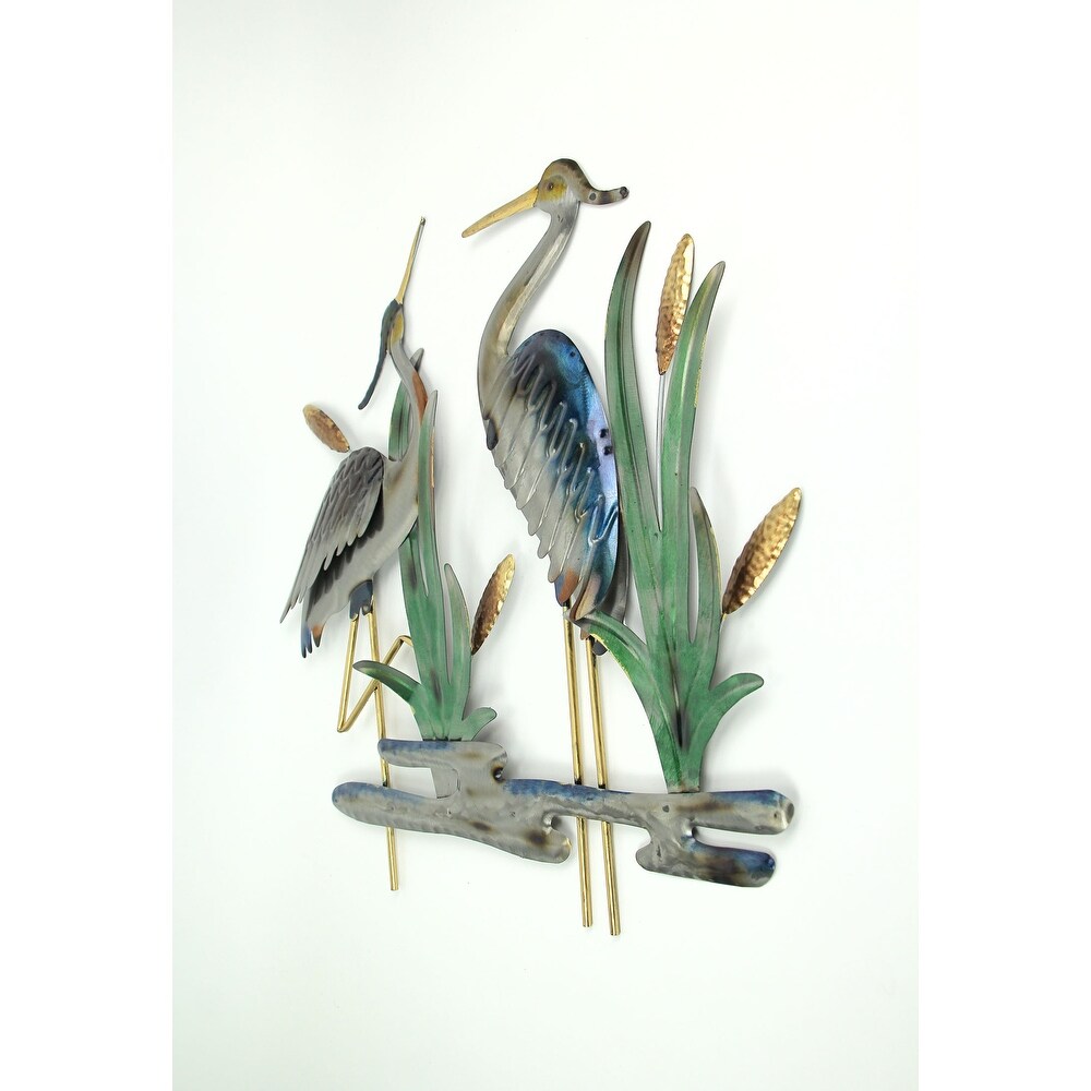 24 Inch Metal Heron Wall Art Hanging Home Indoor/ Outdoor Sculpture
