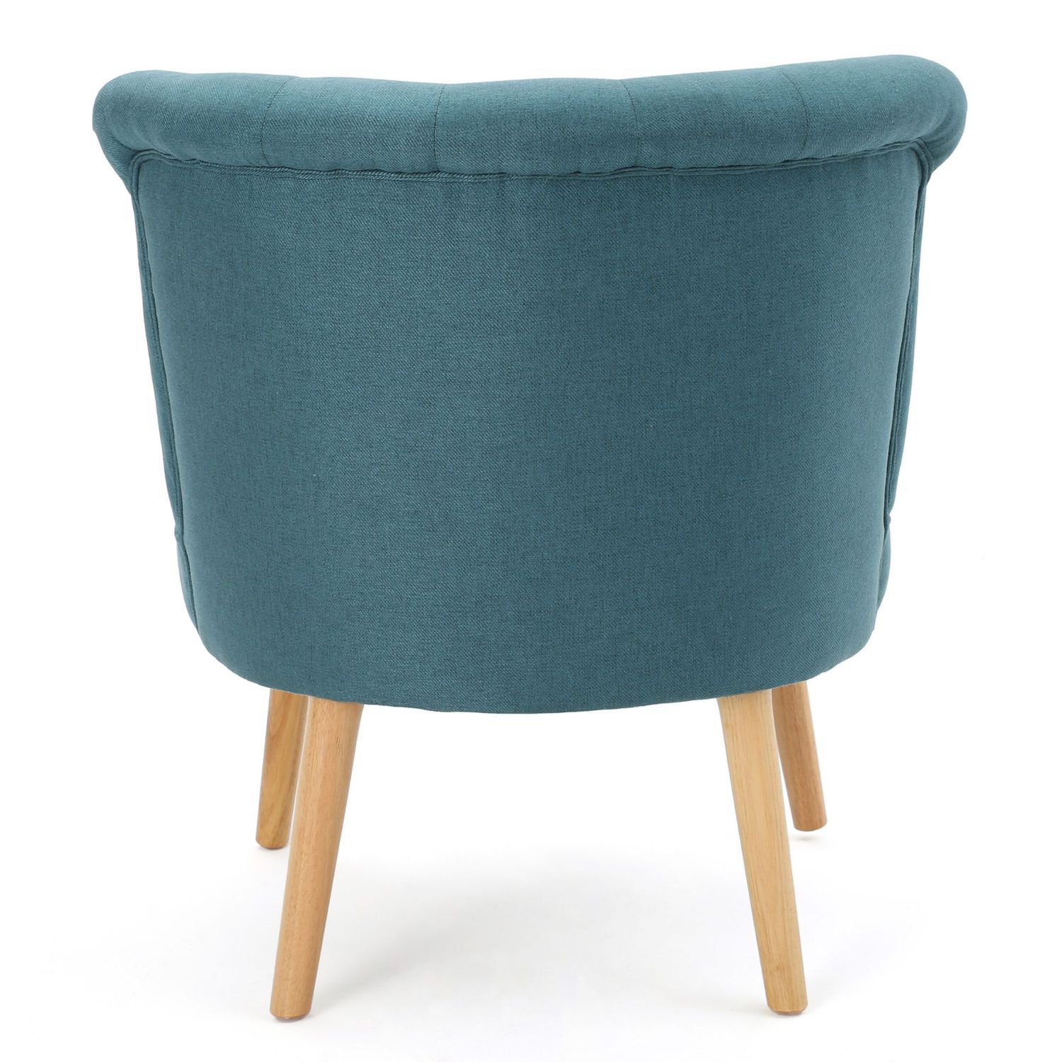 31.75 Teal Green and Brown Contemporary Tufted Accent Chair