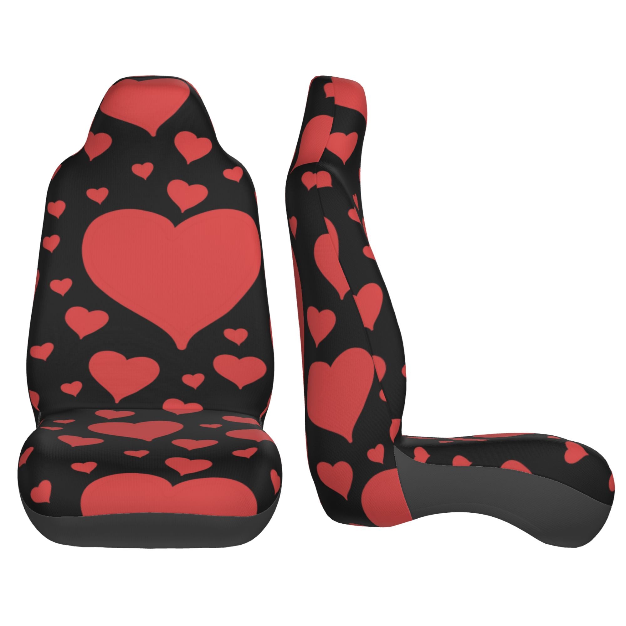 ZICANCN Car Seat Cover Poker Hearts Valentine Pink Car Front Seat Covers Protectors ， Automotive Seat Covers for Cars Trucks Suv