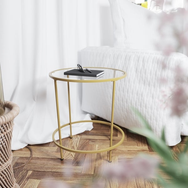 Signature Design by Ashley Coylin End Table - Tempered Glass Table