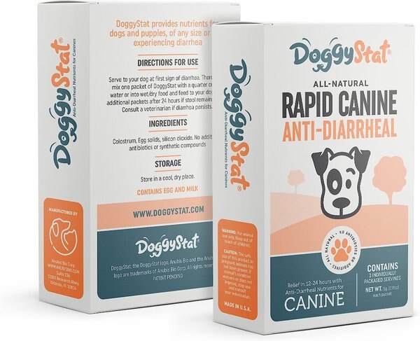 DoggyStat All-Natural Rapid Canine Anti-Diarrheal Medication for Diarrhea for Dogs， 3 count