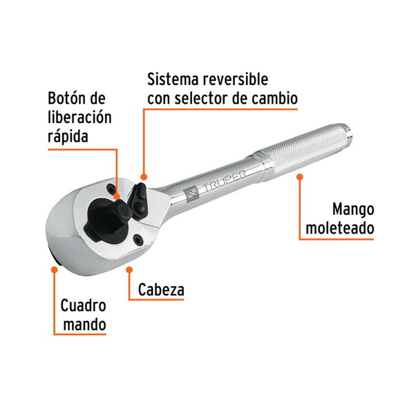 Truper 13413 3/8 And 1/2 Double Drive Ratchet