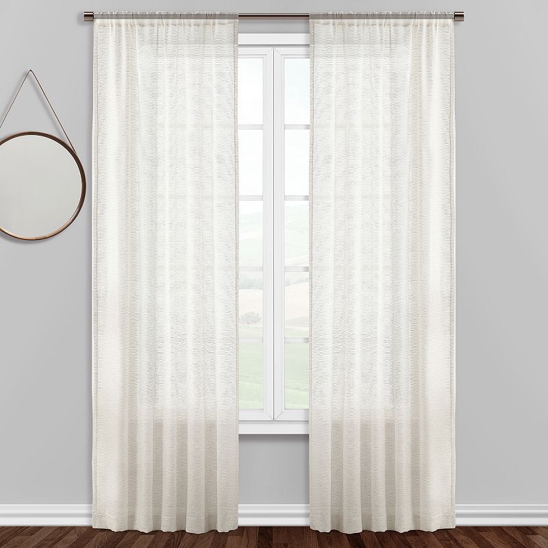 B. Smith Venzia Linen Blend Sheer Window Curtain Panel