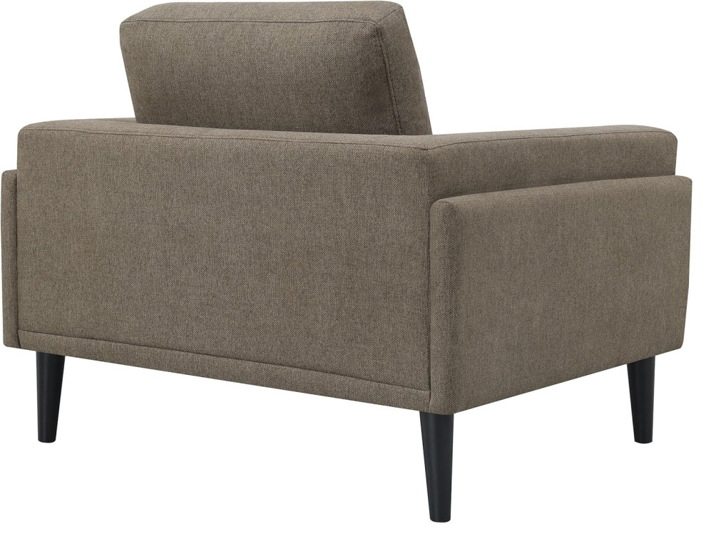 Modern Accent Chair  Oversized Padded Seat With Reversible Back Cushion  Brown   Modern   Accent Chests And Cabinets   by Decor Love  Houzz