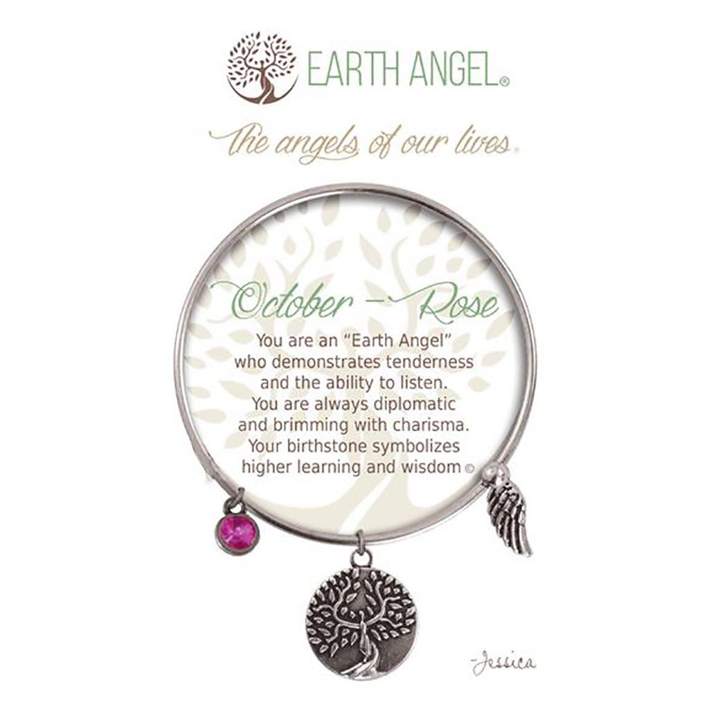 Earth Angel  October - Rose Bracelet in Silver