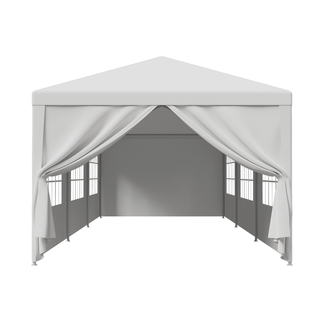 ZENY Wedding Party Tent Gazebo Canopy White, 6 Window-Walls + 2 Solid Walls, 10 x 30'