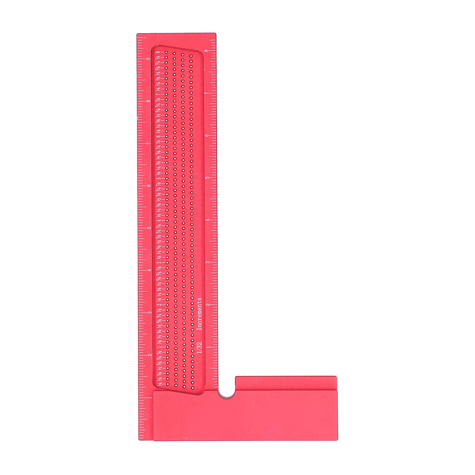 Woodworking Scriber Multifunction Aluminum Alloy Measure Ruler For Carpenter Auxiliary8in Inch