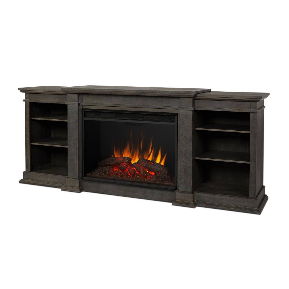 Real Flame Eliot Grand 81 in. Electric Fireplace TV Stand Entertainment Center in Antique Gray 1290E-AGR