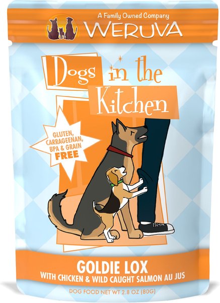 Weruva Dogs in the Kitchen Goldie Lox with Chicken and Wild Caught Salmon Au Jus Grain-Free Dog Food Pouches