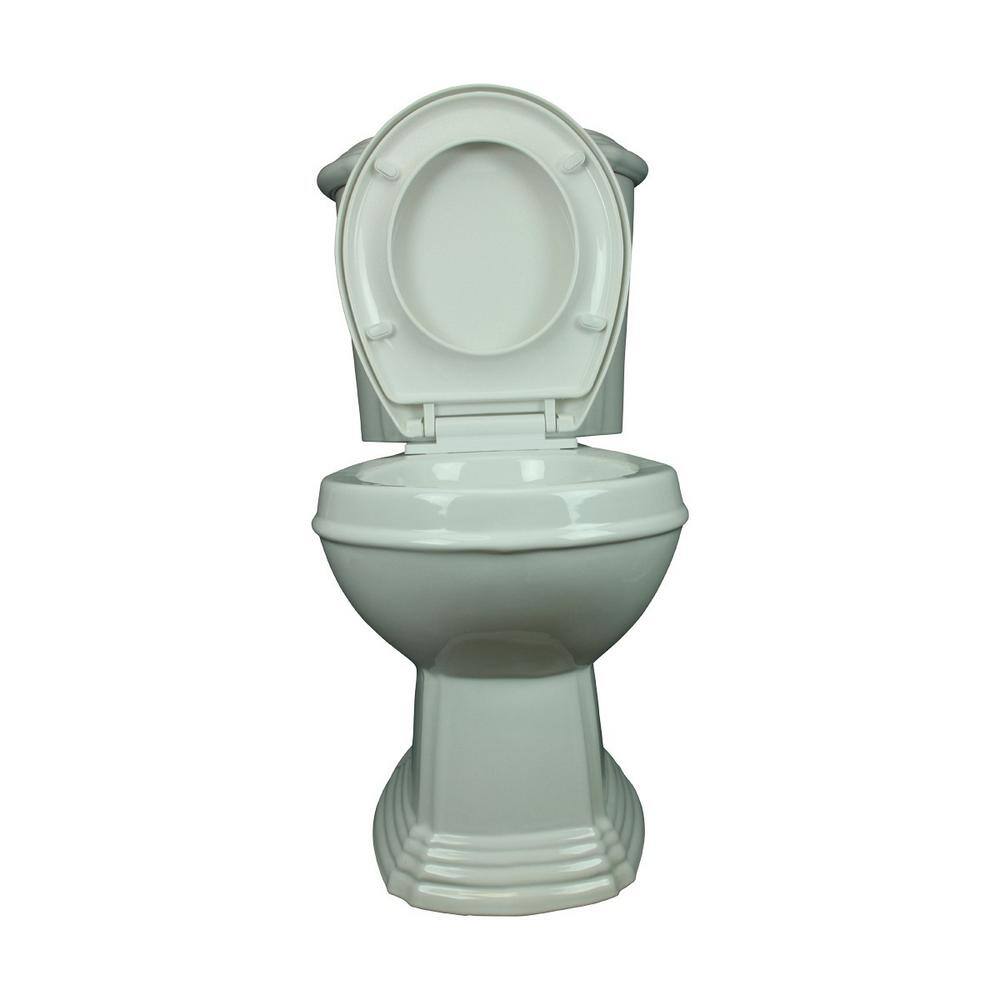 RENOVATORS SUPPLY MANUFACTURING Sheffield 2-Piece 0.8 GPF1.6 GPF WaterSense Dual Flush Round Toilet in White with Slow Close Seat 13752