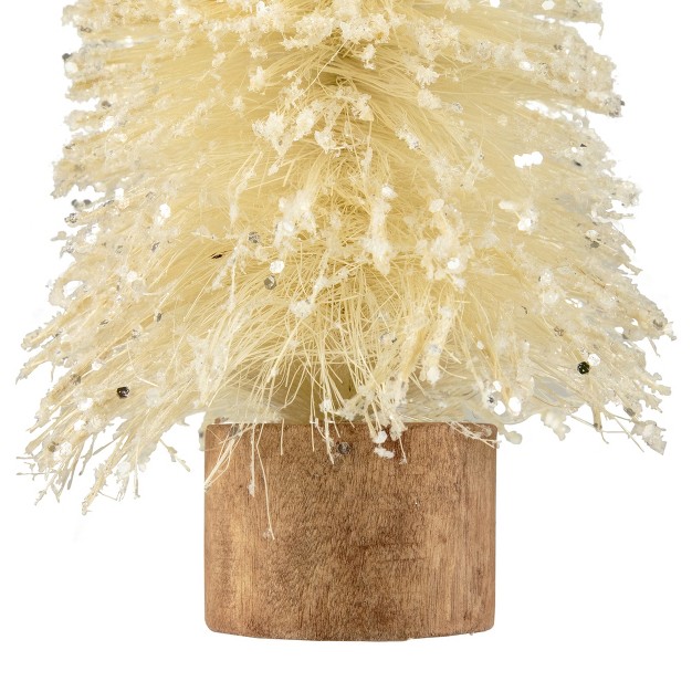 Glittered Cream Sisal Christmas Tree Decoration