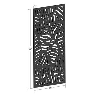 DESIGN VU Bahama 6 ft. x 3 ft. Charcoal Recycled Polymer Decorative Screen Panel Wall Decor and Privacy Panel DVU3604C