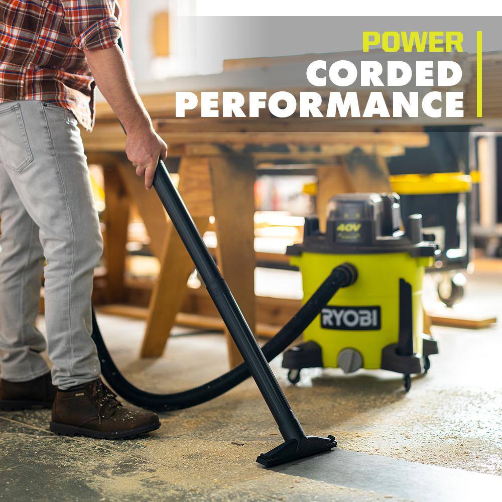 RYOBI 40V 10 Gal. Cordless WetDry Vacuum with 40V HP Brushless Whisper Series Leaf Blower (2) Batteries and (2) Chargers RY40WD01K-RY404130VNM