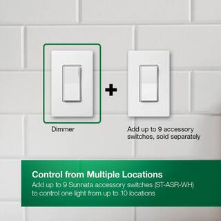 Lutron Sunnata Touch Dimmer Switch for LED Bulbs 150-Watt LED3 Way or Multi Location White (STCL-2PKMR-WH) (2-Pack) STCL-2PKMR-WH