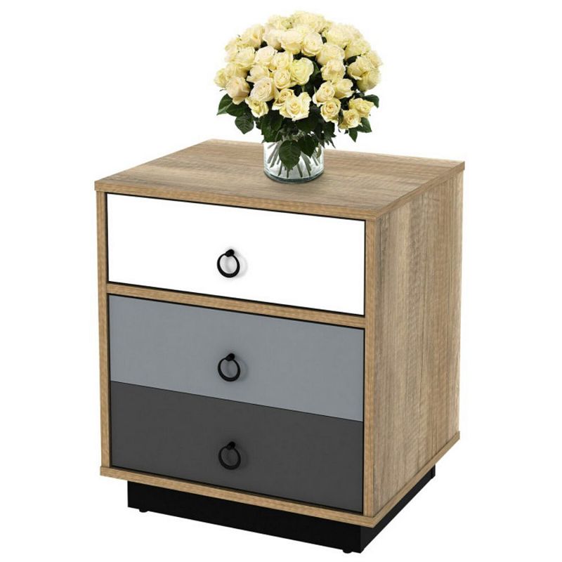 Hivago Nightstand with Drawer and Storage Cabinet Wooden Sofa Side Table End Table