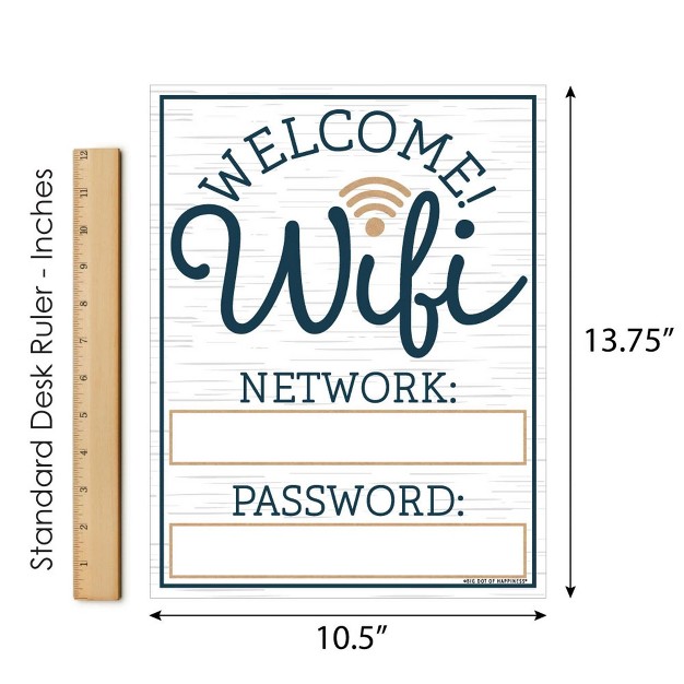 Big Dot Of Happiness Wifi Password Sign Business amp Home Decor Printed On Sturdy Plastic Material 10 5 X 13 75 Inches Sign With Stand 1 Piece