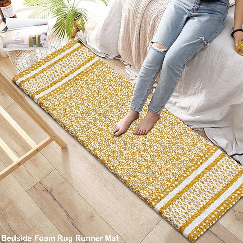 Kitchen Runner Rug/ Mat Cushioned Cotton Hand Woven Anti Fatigue Mat Kitchen/Bathroom/Bed side 18x48''   18''x48''