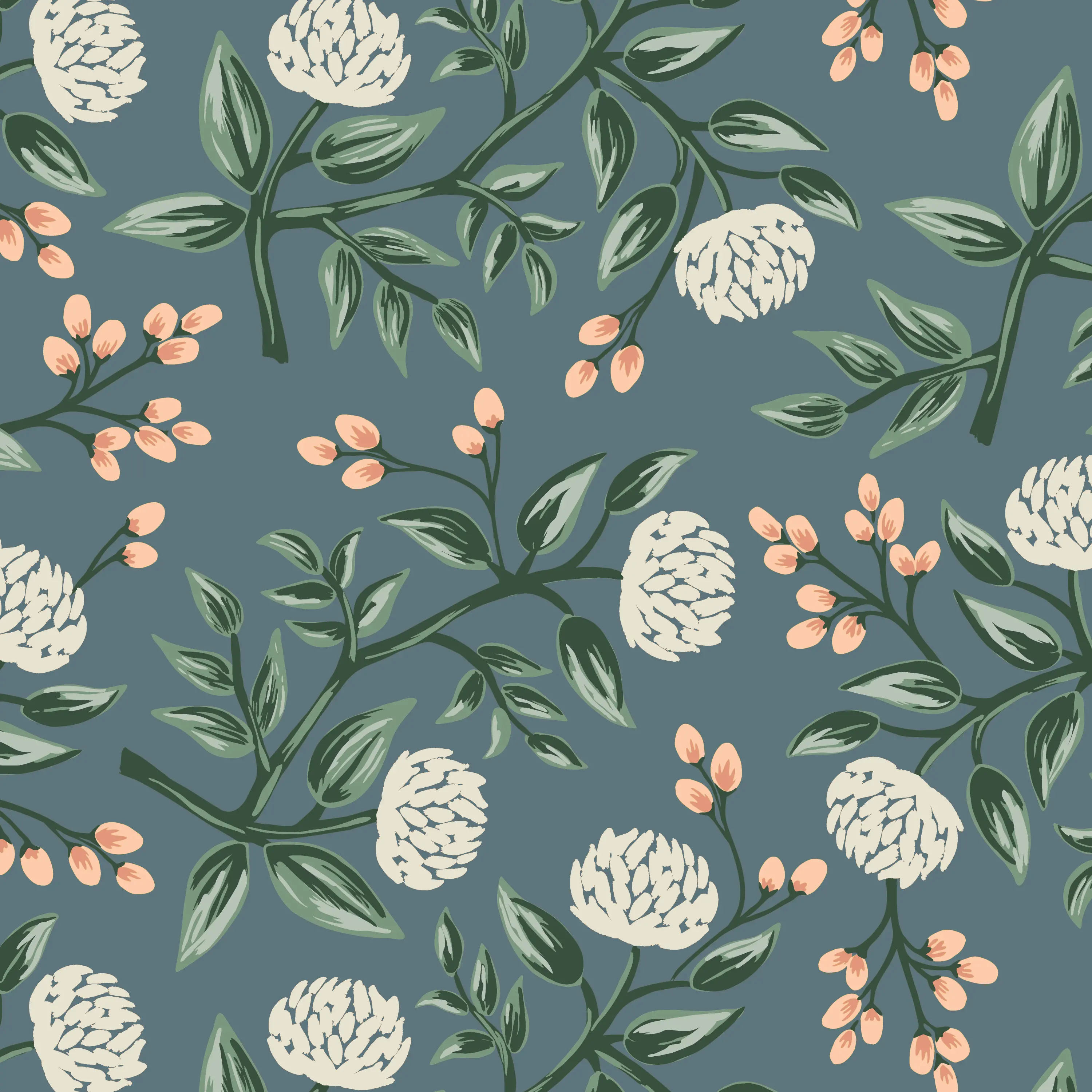 Rifle Paper Co. Flora Emeral Peonies Pillowtop Bench