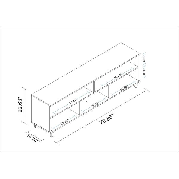 Warren 70.87 TV Stand in White and Oak