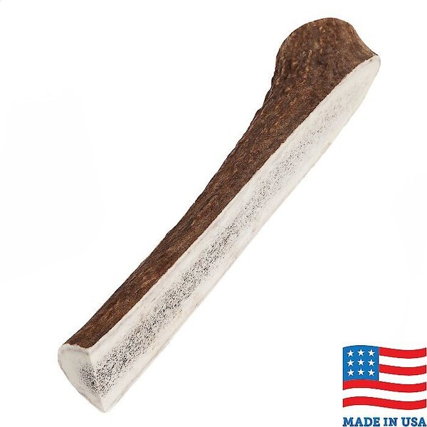 Bones and Chews Made in USA Elk Antler Split Dog Chew， 9.5 - 10.5 in， X-Large