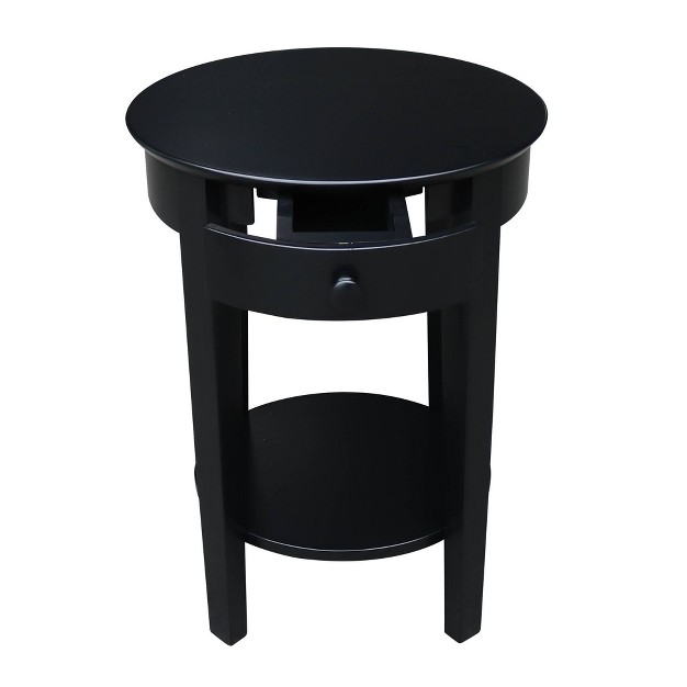 Phillips Accent Table With Drawer Black International Concepts