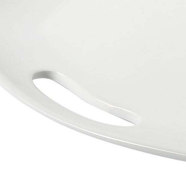 14.5 Inch Rectangular Porcelain Serving Platter in White