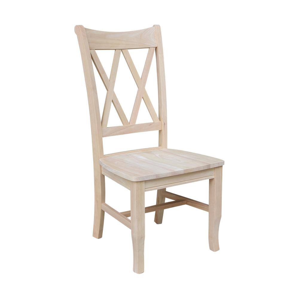 International Concepts Unfinished Wood Double X-Back Dining Chair (Set of 2) C-20P