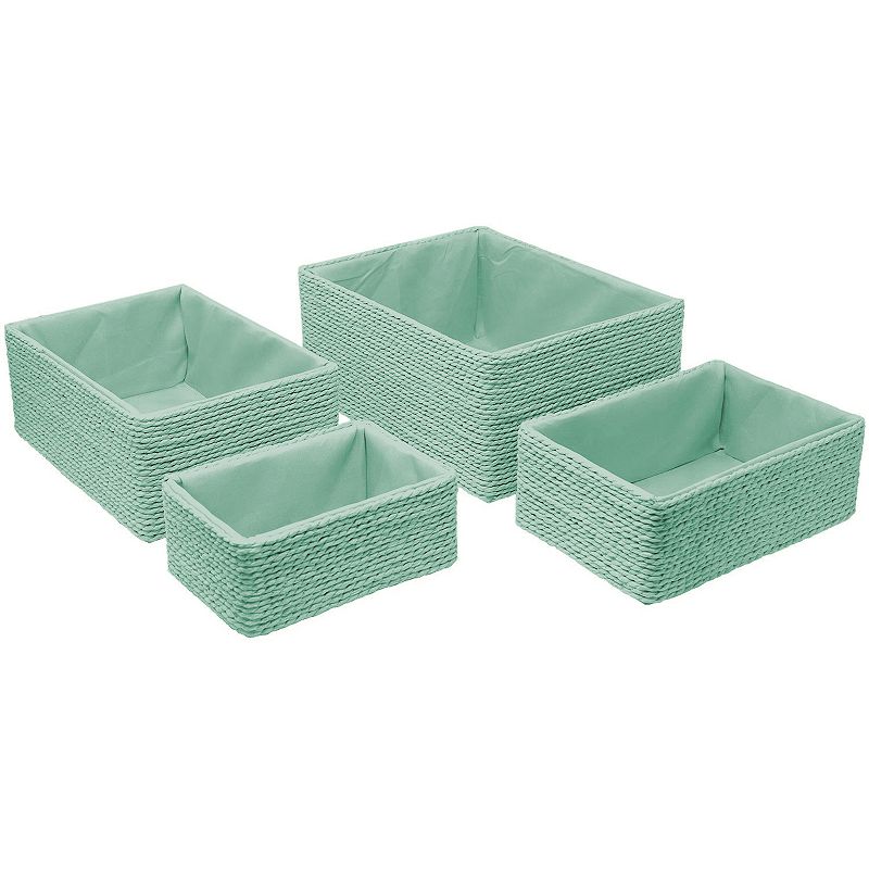 Sorbus Stackable Woven Baskets 4-piece Set