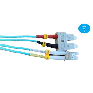 Micro Connectors Inc 2 m LCSC 10Gb Multi-Mode Duplex 50125 OM3 Fiber Optic Cable (2-Pack) FBR-10122M-2P