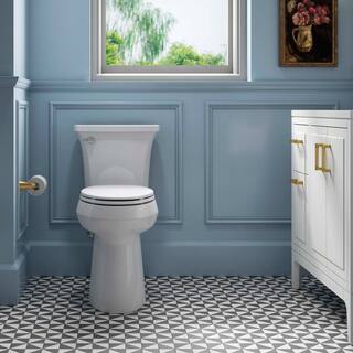 KOHLER Extra Tall Highline Arc Complete Solution 2-piece 1.28 GPF Single Flush Elongated Toilet in White (Seat Included) 78305-0