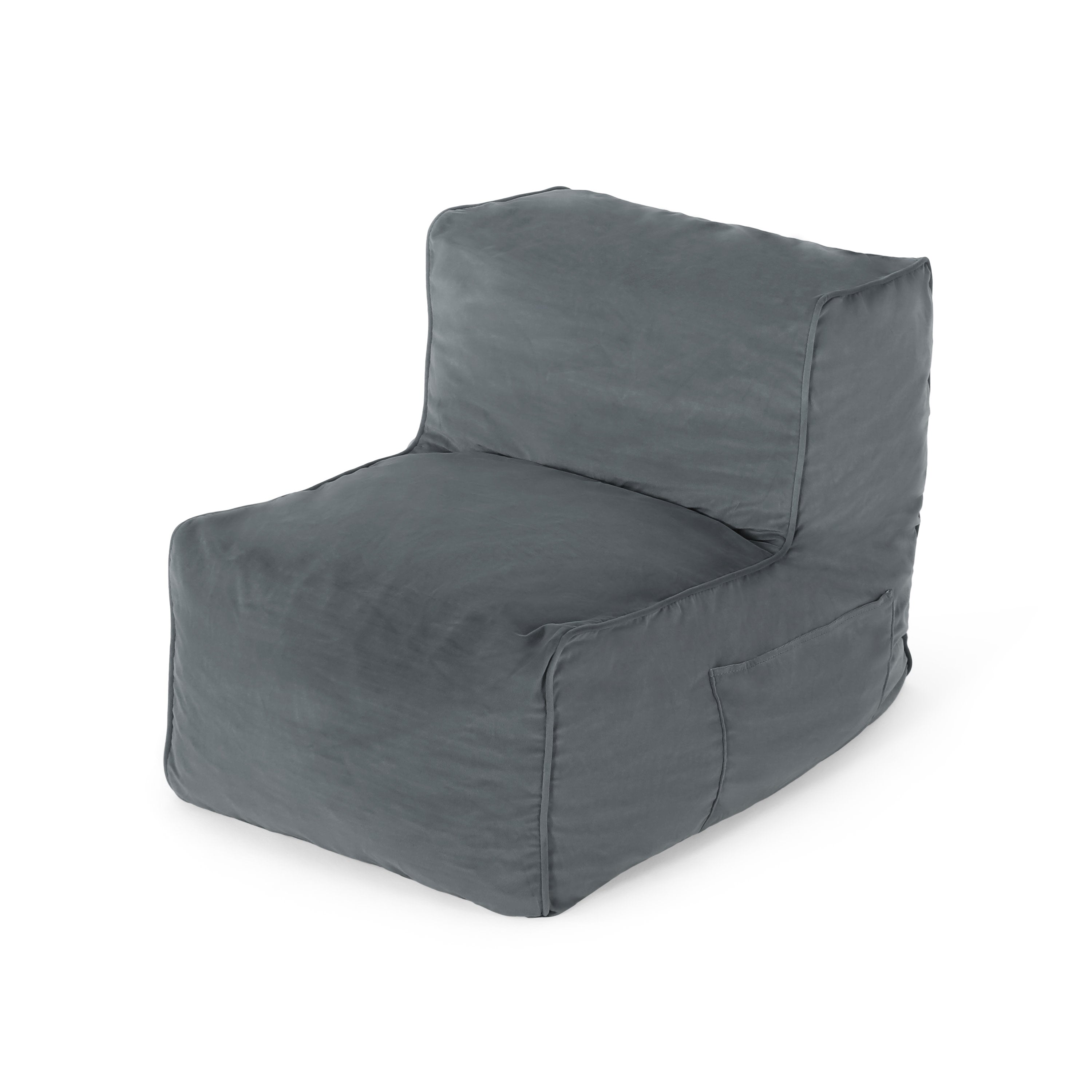 Caraway Modern Velvet Bean Bag Chair