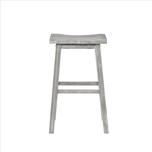 Saddle Design Wooden Barstool with Grain Details - 29.25 H x 17.75 W x 10 L Inches