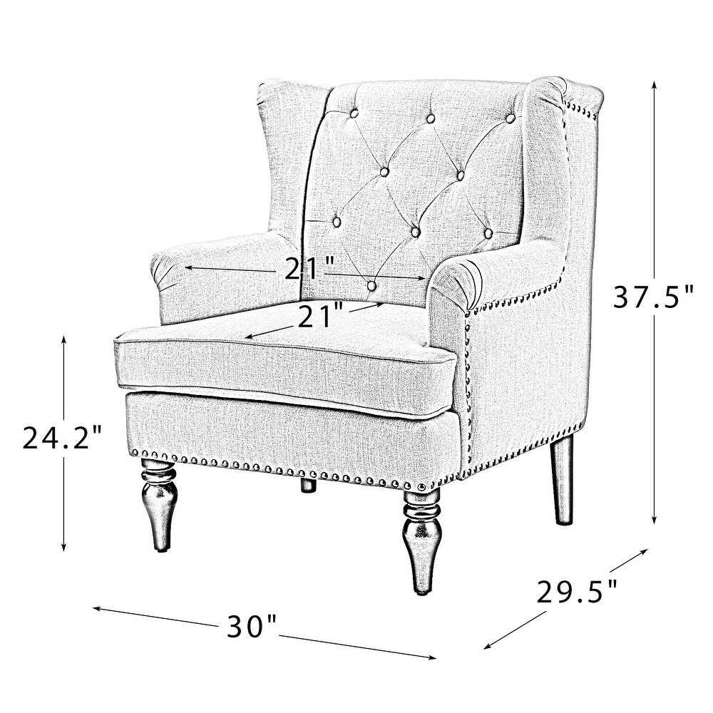 Maitê Transitional Armchair with Solid Wood Legs by HULALA HOME