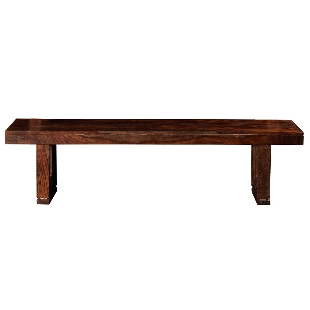 Harrington Brown Acacia Solid Wood Backless Dining Bench 70 in. W x 18 in. H