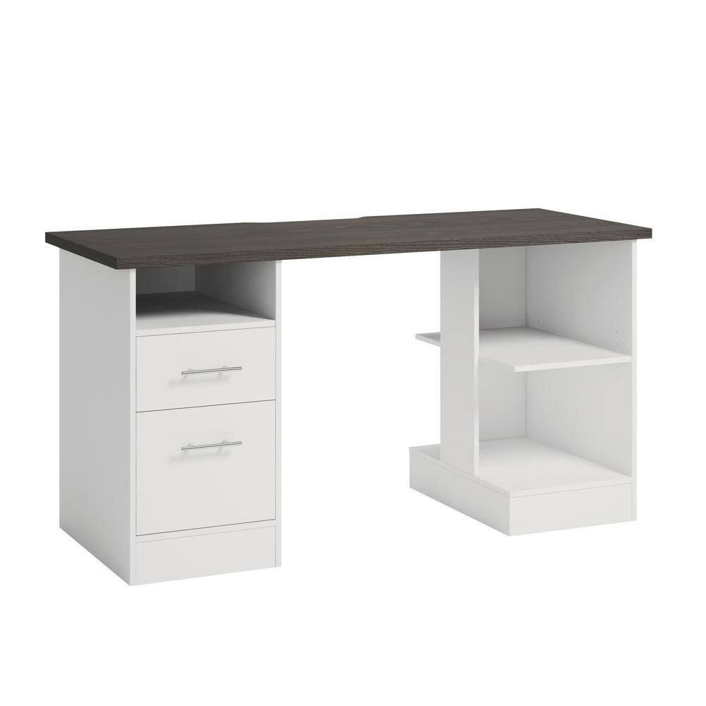 SAUDER Select 59.055 in. White 2-Drawer Gaming Desk with File Storage 429612