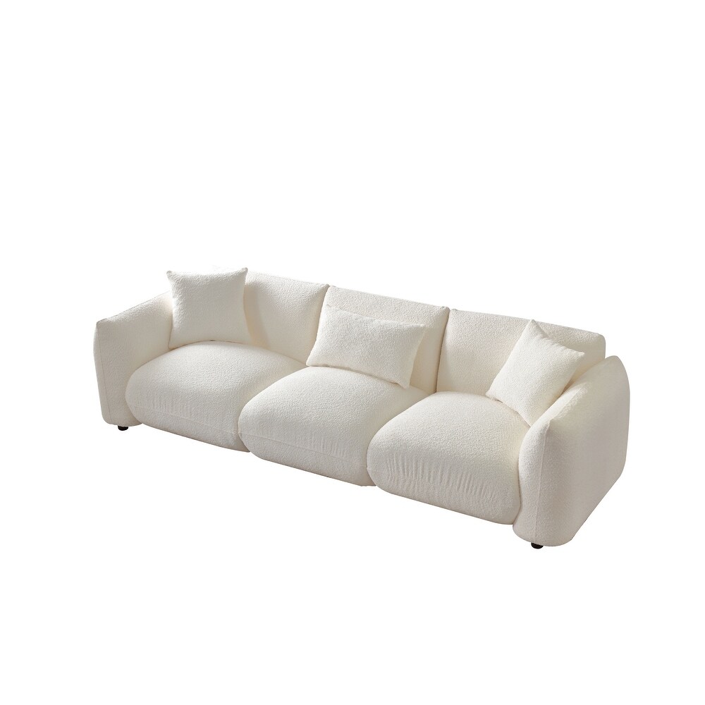 Modern Comfy Cloud Couch 3 Seater Sofa  Living Room Long Sofa with Piilow