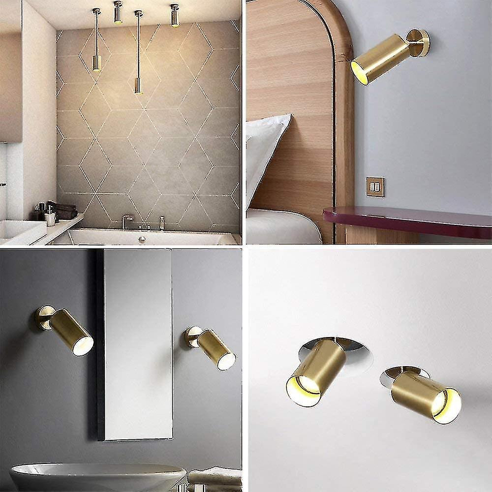 Led Ceiling Spotlight Ceiling Spotlights Reading Lamp， Bed Lamp Wall Sconce 360 Rotatable Gold Gu10