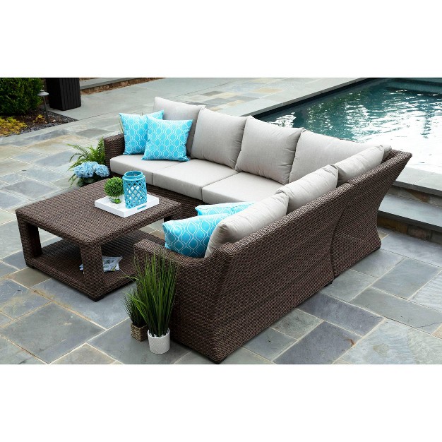 Alder 5pc Sunbrella Sectional Set Beige Canopy Home And Garden