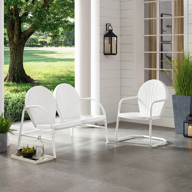 Griffith 2pc Outdoor Seating Set White Crosley