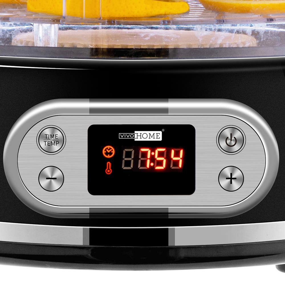 VIVOHOME Electric 400W 6-Tray Round Black Food Dehydrator with Digital Timer and Temperature Control X002FQMVC3