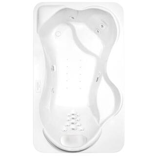 Aquatic Infinity 6 - 72 in. Acrylic Reversible Drain Rectangle Drop-In Air Bath Whirlpool Bathtub with Heater in White 826644971489