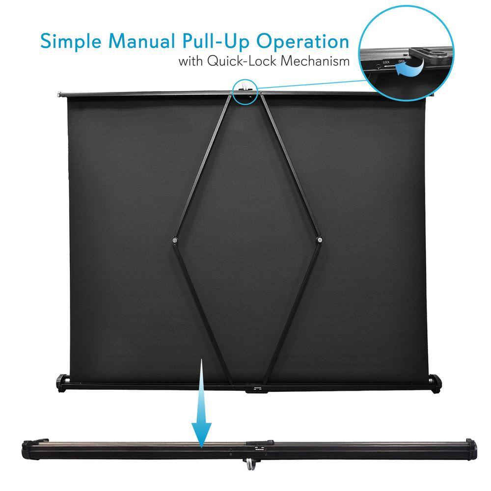 PYLE 50 in. Retractable Pull-out-Style Manual Projector Screen PRJTP53