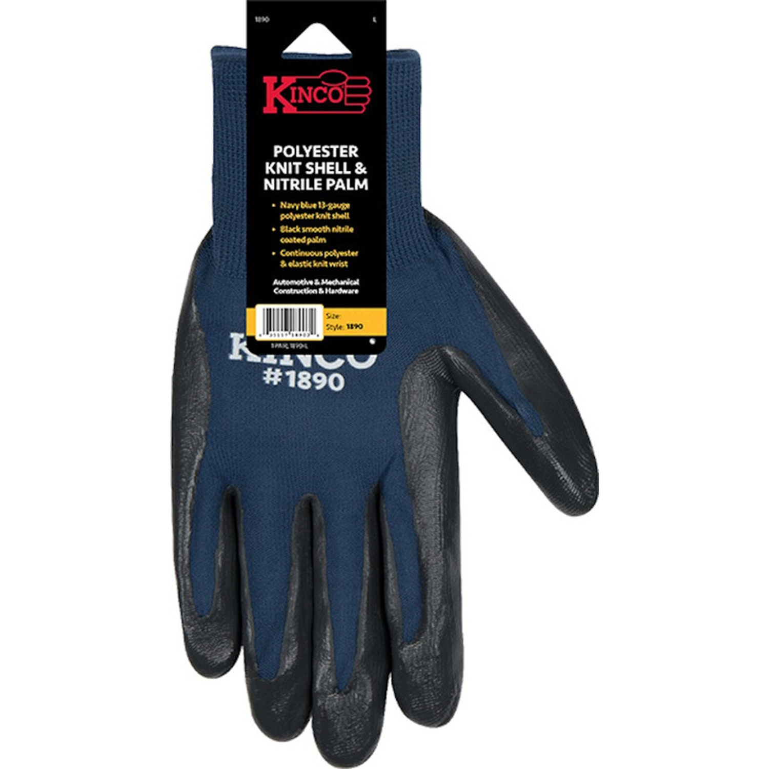 Kinco Men\u0027s Indoor/Outdoor Knit Wrist Cuff Gloves Navy L 3 pk